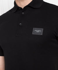 Dolce And Gabana  Black Polo With Logo